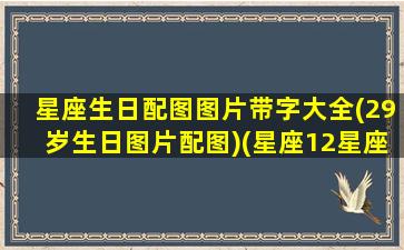 星座生日配图图片带字大全(29岁生日图片配图)(星座12星座生日图)