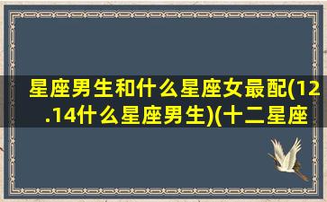 星座男生和什么星座女最配(12.14什么星座男生)(十二星座男生和女生)