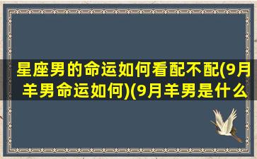 星座男的命运如何看配不配(9月羊男命运如何)(9月羊男是什么命)