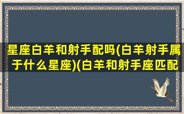 星座白羊和射手配吗(白羊射手属于什么星座)(白羊和射手座匹配程度是多少)