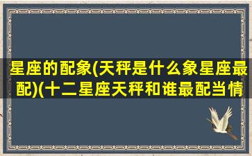 星座的配象(天秤是什么象星座最配)(十二星座天秤和谁最配当情侣)