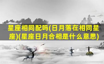 星座相同配吗(日月落在相同星座)(星座日月合相是什么意思)