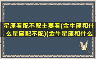 星座看配不配主要看(金牛座和什么星座配不配)(金牛星座和什么星座最般配)