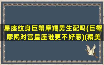 星座纹身巨蟹摩羯男生配吗(巨蟹摩羯对宫星座谁更不好惹)(精美巨蟹座纹身推荐)