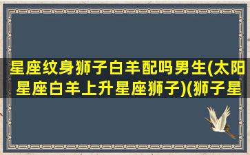 星座纹身狮子白羊配吗男生(太阳星座白羊上升星座狮子)(狮子星座纹身手稿)