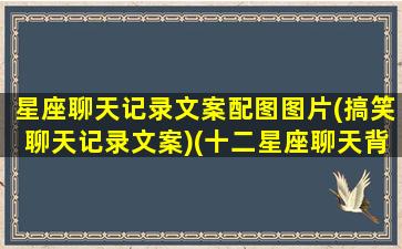 星座聊天记录文案配图图片(搞笑聊天记录文案)(十二星座聊天背景图)