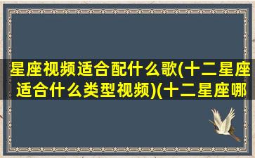 星座视频适合配什么歌(十二星座适合什么类型视频)(十二星座哪个星座最好的短视频)