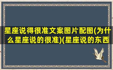 星座说得很准文案图片配图(为什么星座说的很准)(星座说的东西真的准吗)