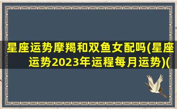 星座运势摩羯和双鱼女配吗(星座运势2023年运程每月运势)(摩羯座与双鱼女)