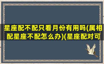 星座配不配只看月份有用吗(属相配星座不配怎么办)(星座配对可靠吗不配对指数低能不能在一起)