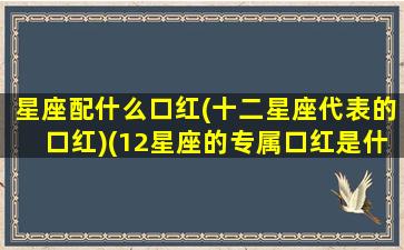 星座配什么口红(十二星座代表的口红)(12星座的专属口红是什么颜色的)