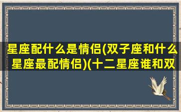 星座配什么是情侣(双子座和什么星座最配情侣)(十二星座谁和双子座是最佳情侣)