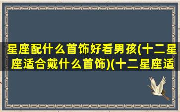 星座配什么首饰好看男孩(十二星座适合戴什么首饰)(十二星座适合戴什么项链)