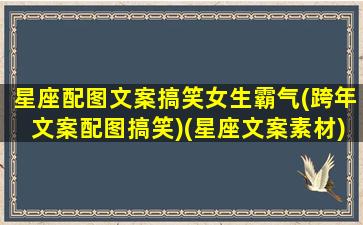 星座配图文案搞笑女生霸气(跨年文案配图搞笑)(星座文案素材)