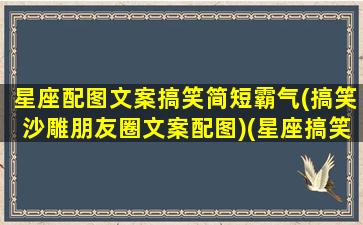 星座配图文案搞笑简短霸气(搞笑沙雕朋友圈文案配图)(星座搞笑句子)