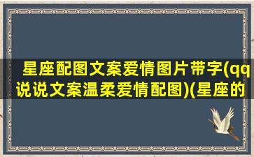 星座配图文案爱情图片带字(qq说说文案温柔爱情配图)(星座的说说加图片)