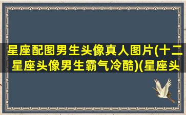 星座配图男生头像真人图片(十二星座头像男生霸气冷酷)(星座头像男生带字霸气)