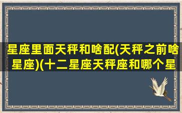 星座里面天秤和啥配(天秤之前啥星座)(十二星座天秤座和哪个星座配)