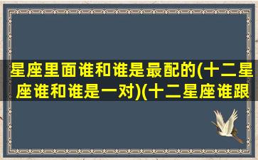 星座里面谁和谁是最配的(十二星座谁和谁是一对)(十二星座谁跟谁最配当夫妻)