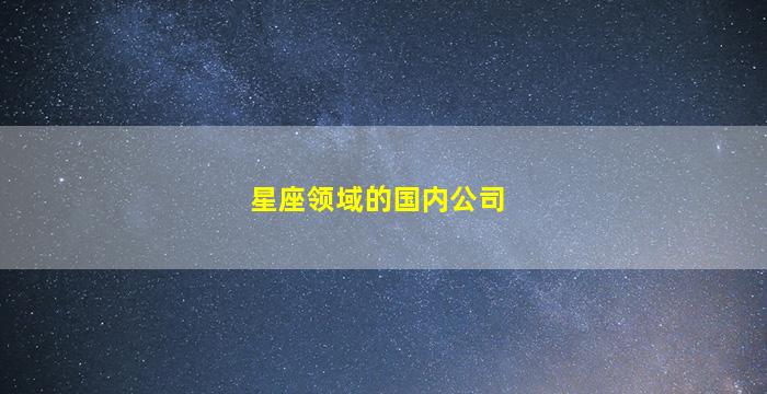 星座领域的国内公司