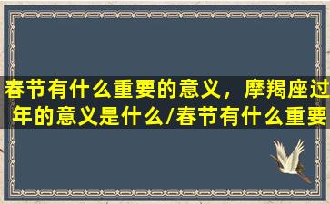 春节有什么重要的意义，摩羯座过年的意义是什么/春节有什么重要的意义，摩羯座过年的意义是什么-我的网站