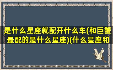 是什么星座就配开什么车(和巨蟹最配的是什么星座)(什么星座和巨蟹座配对指数)