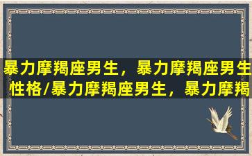 暴力摩羯座男生，暴力摩羯座男生性格/暴力摩羯座男生，暴力摩羯座男生性格-我的网站