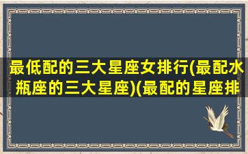 最低配的三大星座女排行(最配水瓶座的三大星座)(最配的星座排名)