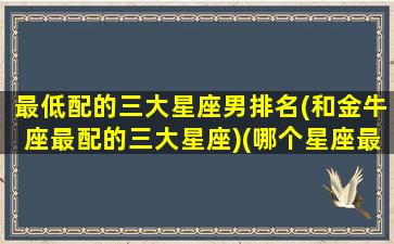 最低配的三大星座男排名(和金牛座最配的三大星座)(哪个星座最低调)