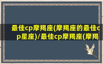 最佳cp摩羯座(摩羯座的最佳cp星座)/最佳cp摩羯座(摩羯座的最佳cp星座)-我的网站