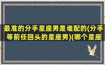 最准的分手星座男是谁配的(分手等前任回头的星座男)(哪个星座男分手后会很痛)