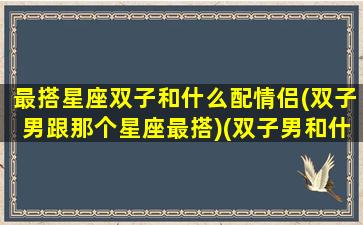 最搭星座双子和什么配情侣(双子男跟那个星座最搭)(双子男和什么星座最匹配)