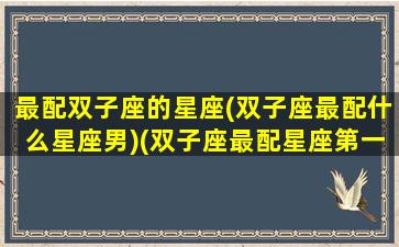 最配双子座的星座(双子座最配什么星座男)(双子座最配星座第一名)