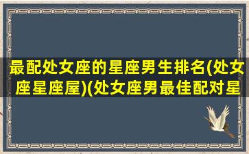 最配处女座的星座男生排名(处女座星座屋)(处女座男最佳配对星座配对)