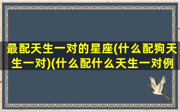 最配天生一对的星座(什么配狗天生一对)(什么配什么天生一对例子)