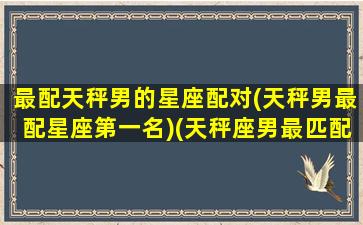 最配天秤男的星座配对(天秤男最配星座第一名)(天秤座男最匹配的星座)