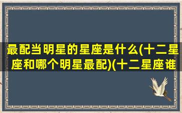 最配当明星的星座是什么(十二星座和哪个明星最配)(十二星座谁最配当明星)