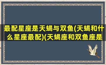 最配星座是天蝎与双鱼(天蝎和什么星座最配)(天蝎座和双鱼座是绝配)