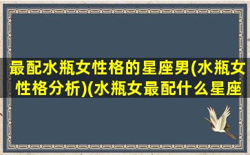 最配水瓶女性格的星座男(水瓶女性格分析)(水瓶女最配什么星座的男生)