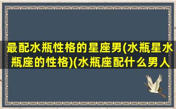 最配水瓶性格的星座男(水瓶星水瓶座的性格)(水瓶座配什么男人)