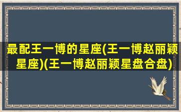 最配王一博的星座(王一博赵丽颖星座)(王一博赵丽颖星盘合盘)