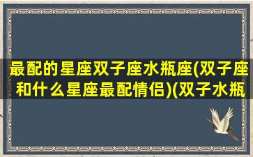 最配的星座双子座水瓶座(双子座和什么星座最配情侣)(双子水瓶配吗)