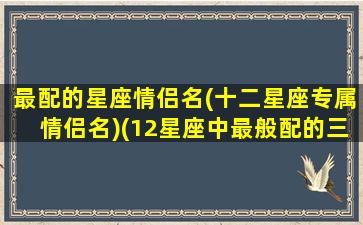最配的星座情侣名(十二星座专属情侣名)(12星座中最般配的三对星座情侣)