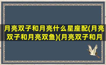 月亮双子和月亮什么星座配(月亮双子和月亮双鱼)(月亮双子和月亮双鱼是冤家吗)