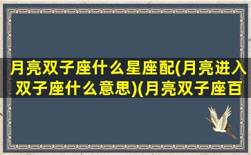 月亮双子座什么星座配(月亮进入双子座什么意思)(月亮双子座百度百科)