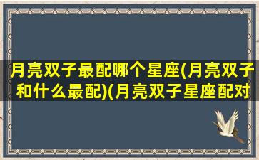 月亮双子最配哪个星座(月亮双子和什么最配)(月亮双子星座配对)