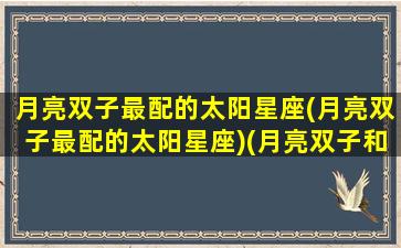 月亮双子最配的太阳星座(月亮双子最配的太阳星座)(月亮双子和哪个星座最配)
