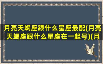 月亮天蝎座跟什么星座最配(月亮天蝎座跟什么星座在一起号)(月亮天蝎和月亮天秤座配不配)