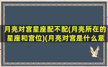 月亮对宫星座配不配(月亮所在的星座和宫位)(月亮对宫是什么意思)