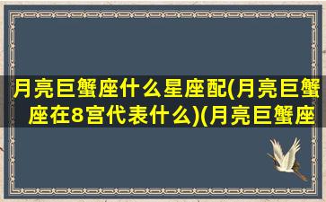 月亮巨蟹座什么星座配(月亮巨蟹座在8宫代表什么)(月亮巨蟹座好不好)